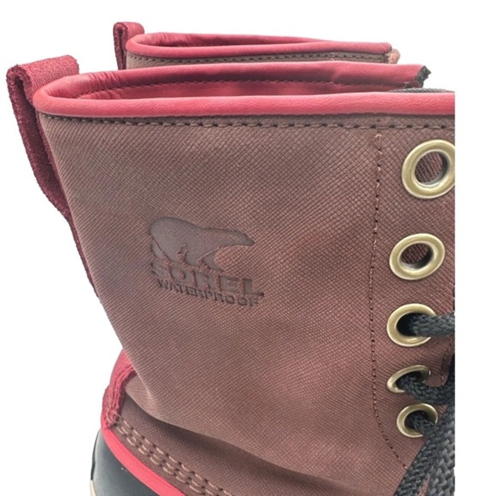 Sorel Waterproof Duck Boots Burgundy Black Lace Up Winter Snow 11 Gorpcore 13-01 - Picture 5 of 13